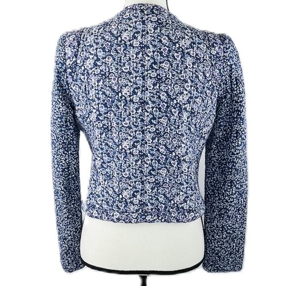 Women's Fitted Quilted Crop Jacket in Blue and Lavender from Joie, Small - Picture 2 of 3